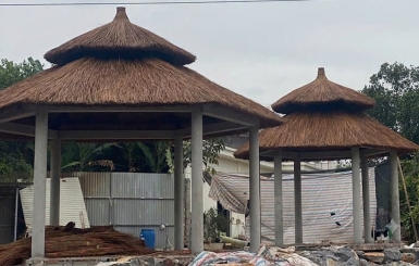 Kinh nghiệm xây chòi lục giác bê tông giả gỗ bền bỉ và tối ưu chi phí