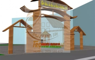 Thiết kế thi công cổng tre đẹp và ấn tượng