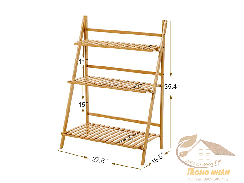 Kích thước phổ biến của các loại kệ tre 